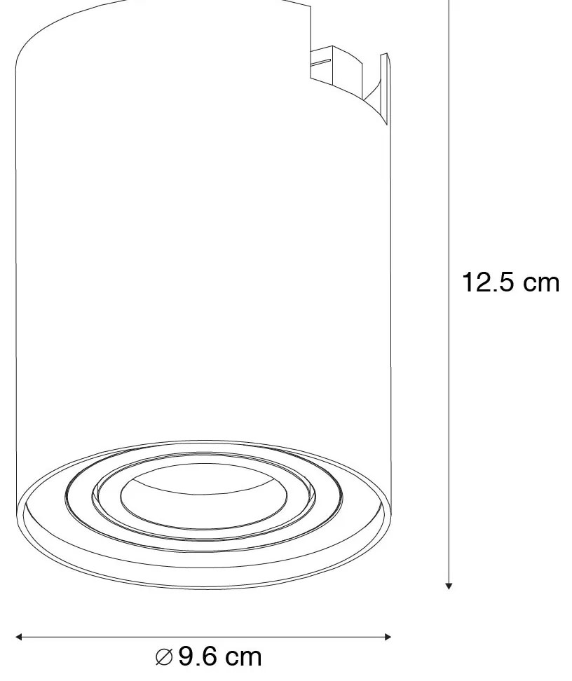 Модерен 1-фазен релсов прожектор черен - Rondoo Up