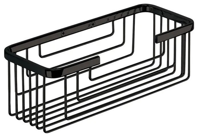 Черен стенен рафт за баня от неръждаема стомана Gedy Smart – Sapho