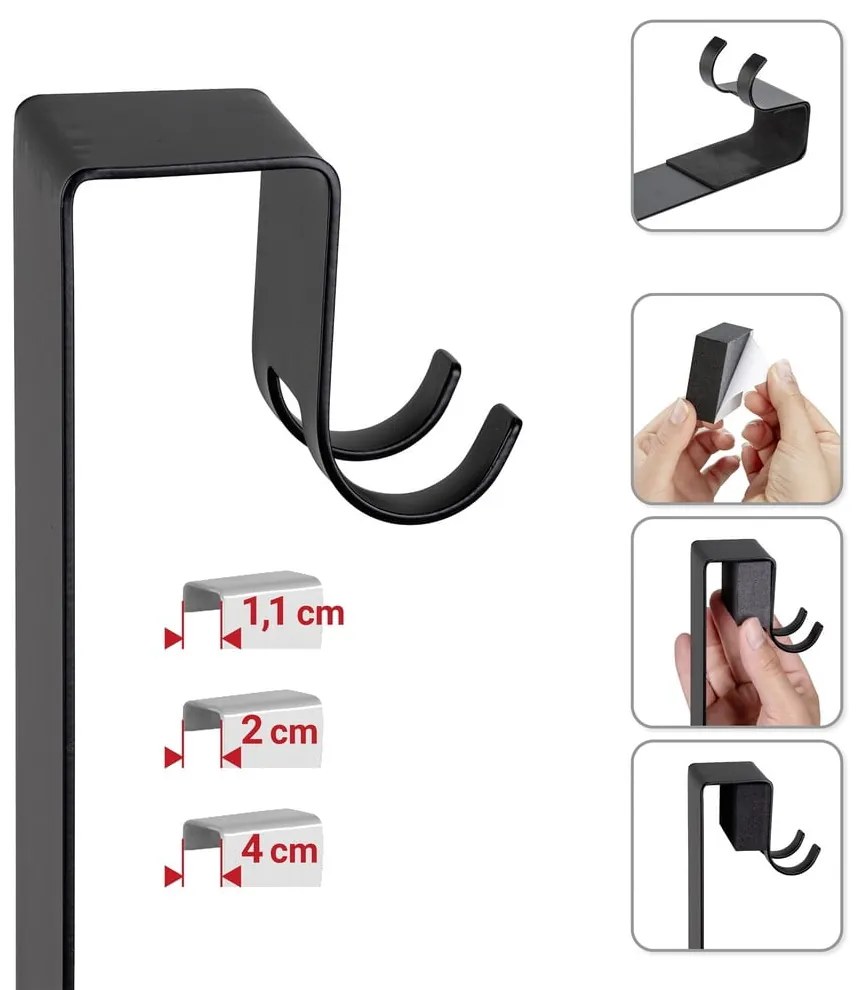 Черен висящ рафт за баня от неръждаема стомана Bribano – Wenko