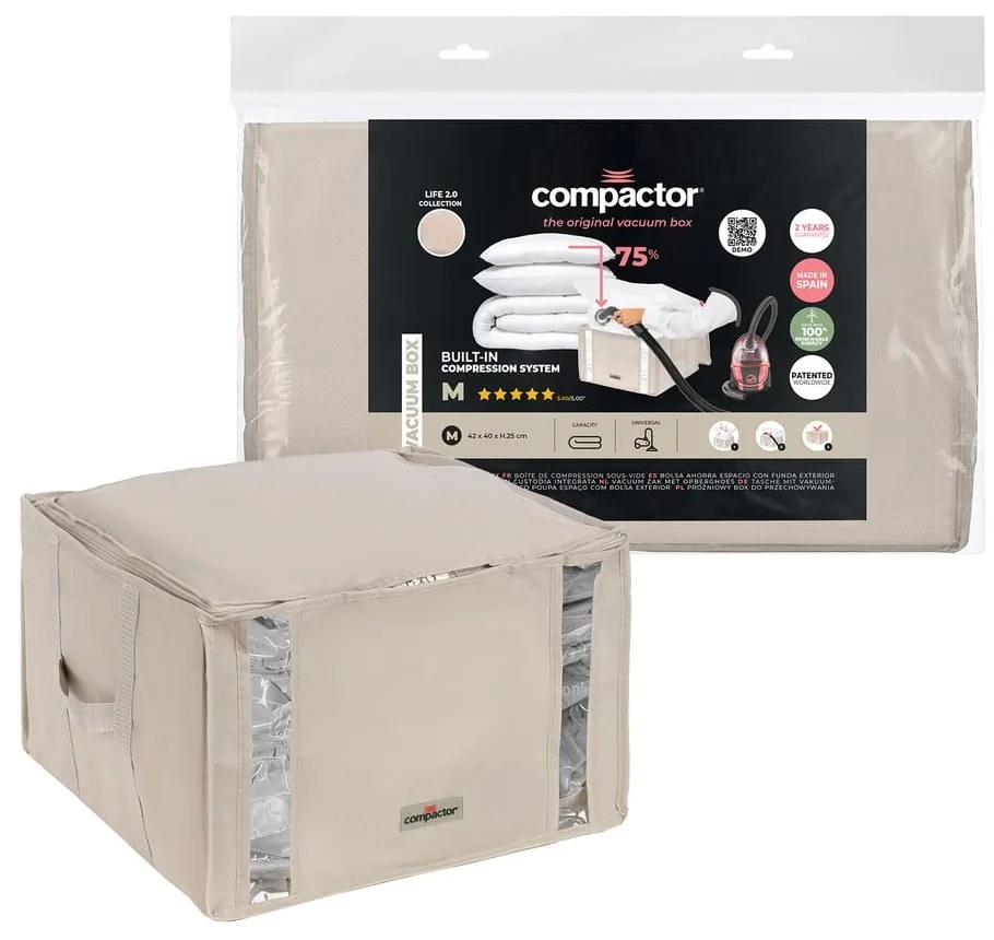Вакуумна текстилна кутия за съхранение на дрехи 42x40x25 cm Life – Compactor