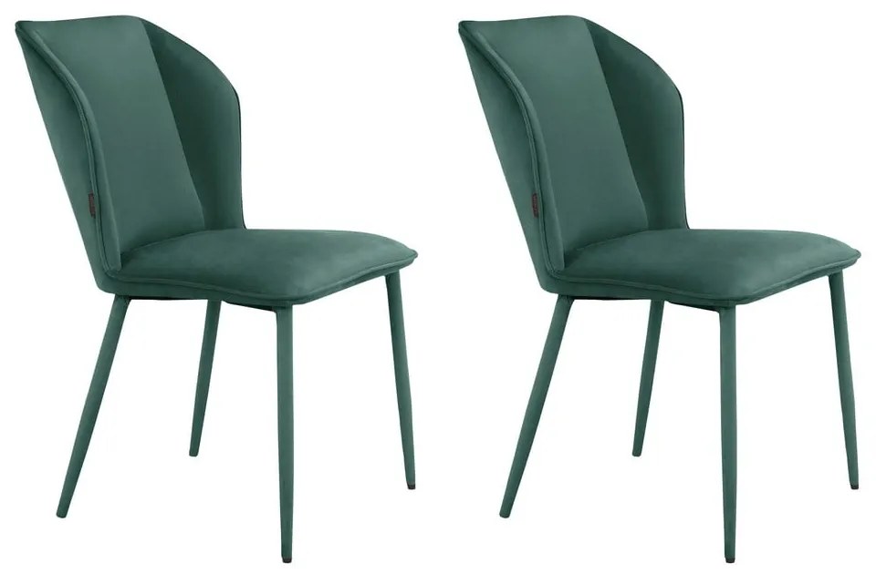 Зелени кадифени трапезни столове в комплект от 2 бр. Wilma – Støraa