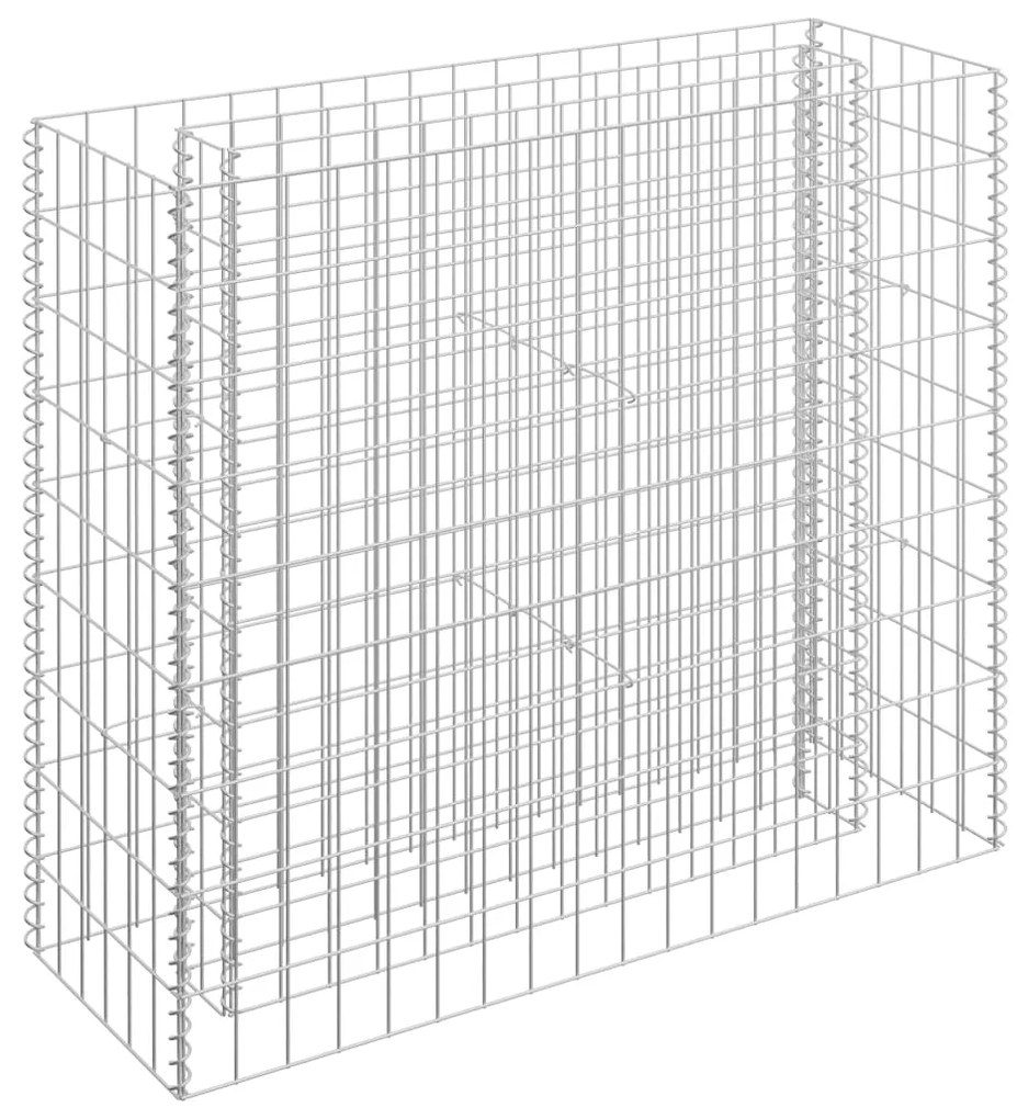 Габион повдигната леха, поцинкована стомана, 90x30x90 cм