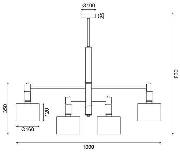Висящ таван Осветление Mizar 4лампа