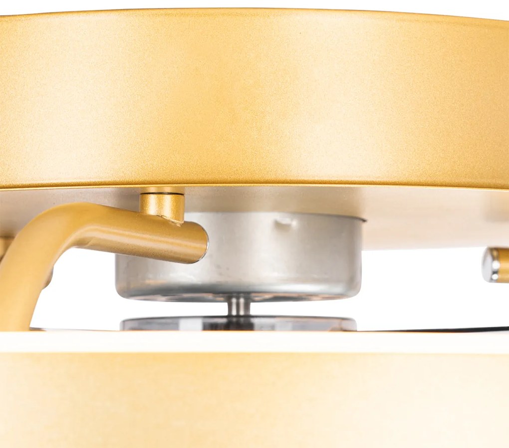 Вентилатор за таван месинг 50 см вкл. LED димируем с дистанционно управление - Maddy