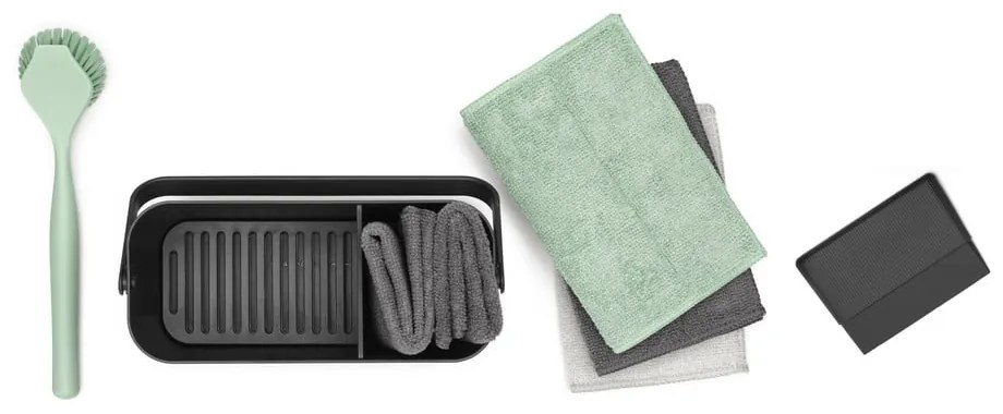 Тъмносив комплект за миене на съдове от рециклирана пластмаса SinkSide – Brabantia