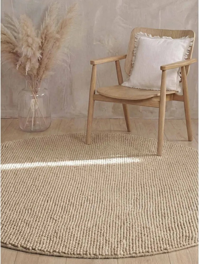 Бежов ръчно изработен вълнен кръгъл килим ø 200 cm Richmond Diana – Ted Baker