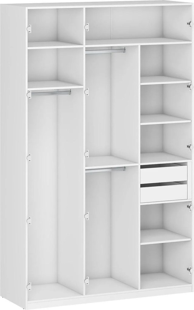 Трикрилен гардероб FLEX K7 бял