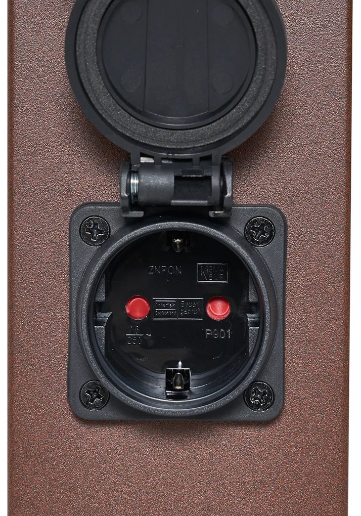 Външна лампа ръждивокафява с прозрачно стъкло 80 см IP44 с контакт и сензор за движение - Malios