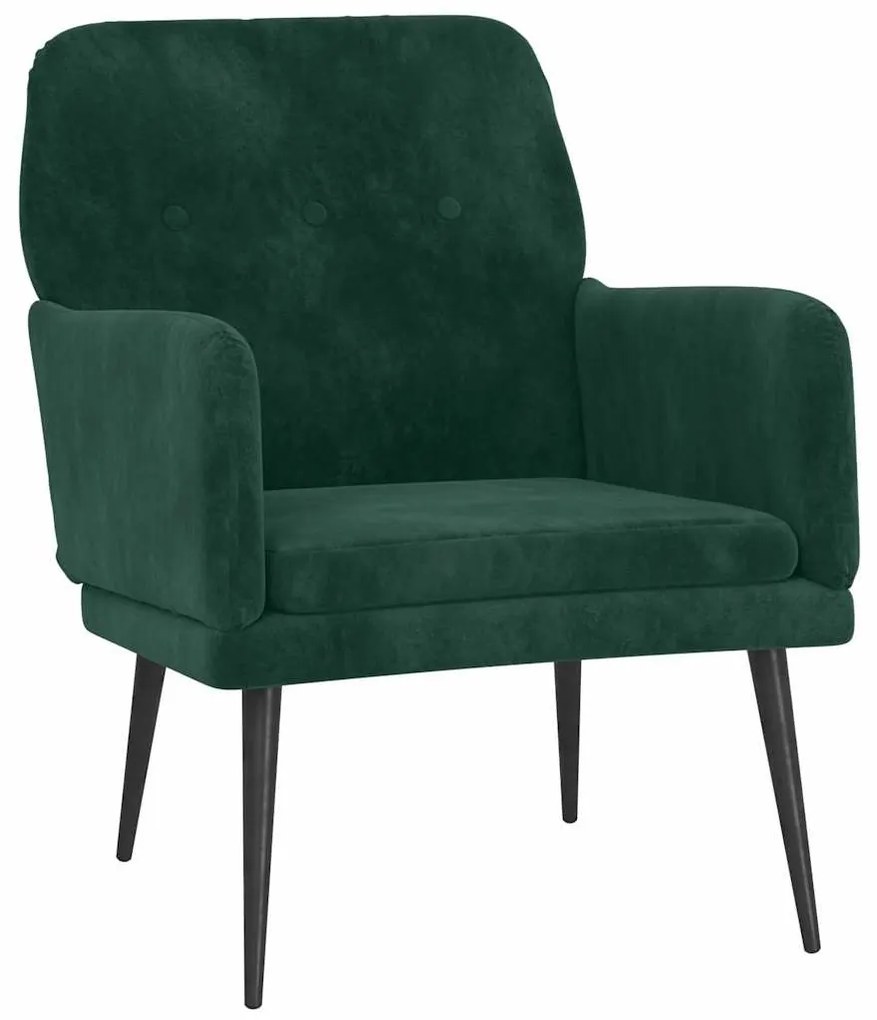 351406 vidaXL Кресло, тъмнозелено, 62x79x79 см, кадифе