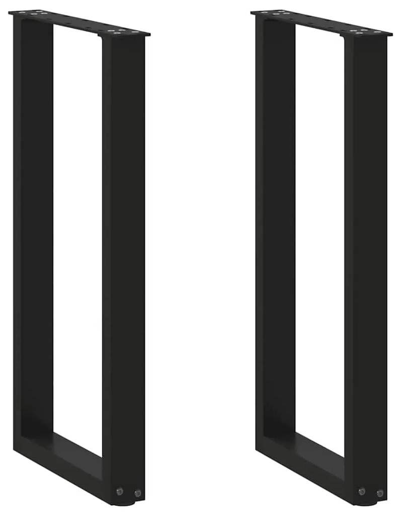 4013168 vidaXL Крака за конзолна маса, U-образни, 2 бр., черни, 28 x (72-73) см, стомана