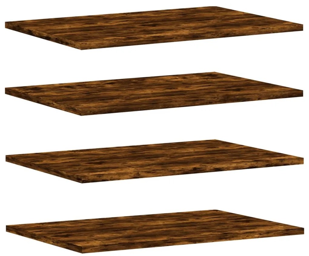 838243 vidaXL Стенни рафтове 4 бр опушен дъб 60x40x1,5 см инженерно дърво