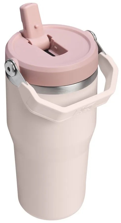 Светлорозов термос от неръждаема стомана 600 ml IceFlow™ Flip Straw 2.0 Tumbler Rose Quartz – Stanley