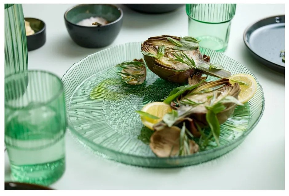 Зелена стъклена чиния за сервиране ø 30 cm Kusintha - Bitz