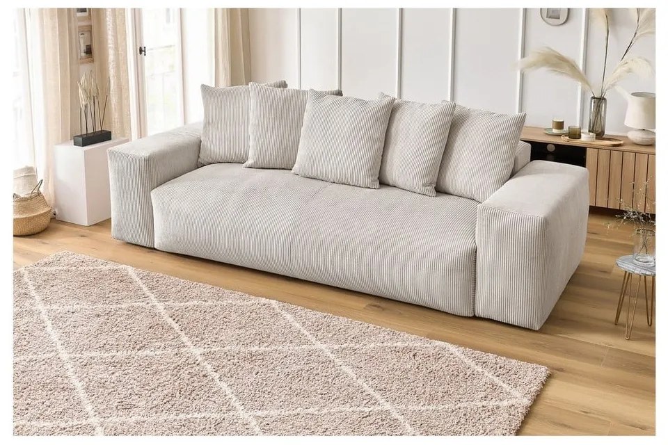 Кремав диван от рипсено кадифе 280 cm Voltaire – Bobochic Paris