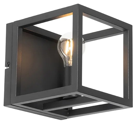 Индустриална стенна лампа черен куб - Cage