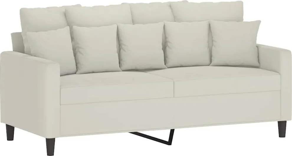 359311 vidaXL 2-местен диван, кремава, 140 см, кадифе