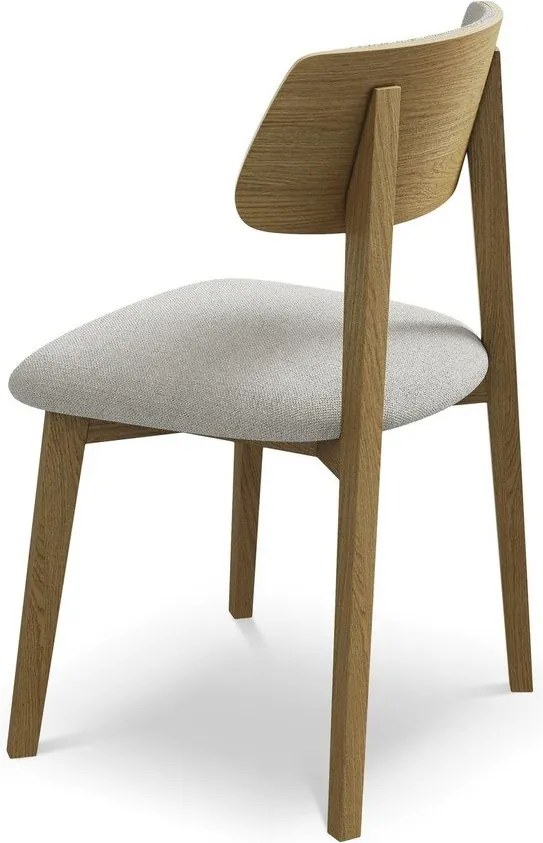 Светлосив трапезен стол от масивна дървесина Niu – Makamii