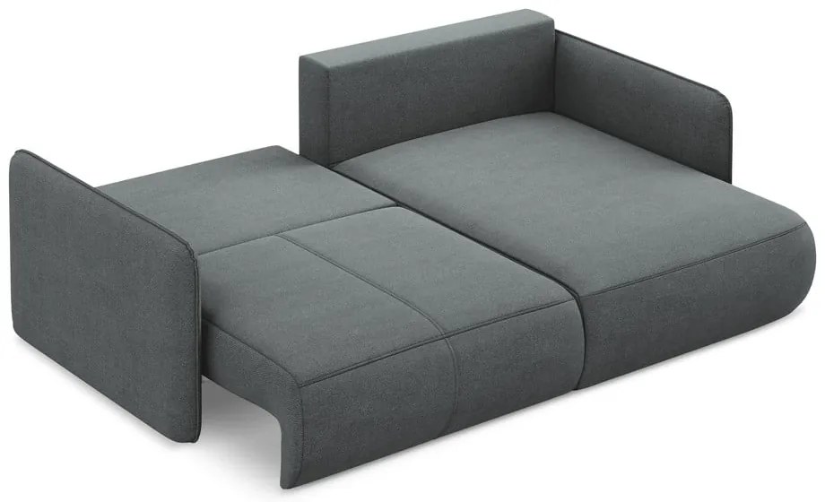 Сив разтегателен ъглов диван с място за съхранение (десен ъгъл) Nanea – Makamii
