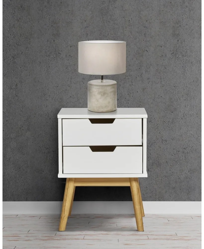 Бяла нощна масичка от масивна борова дървесина Baku - Marckeric