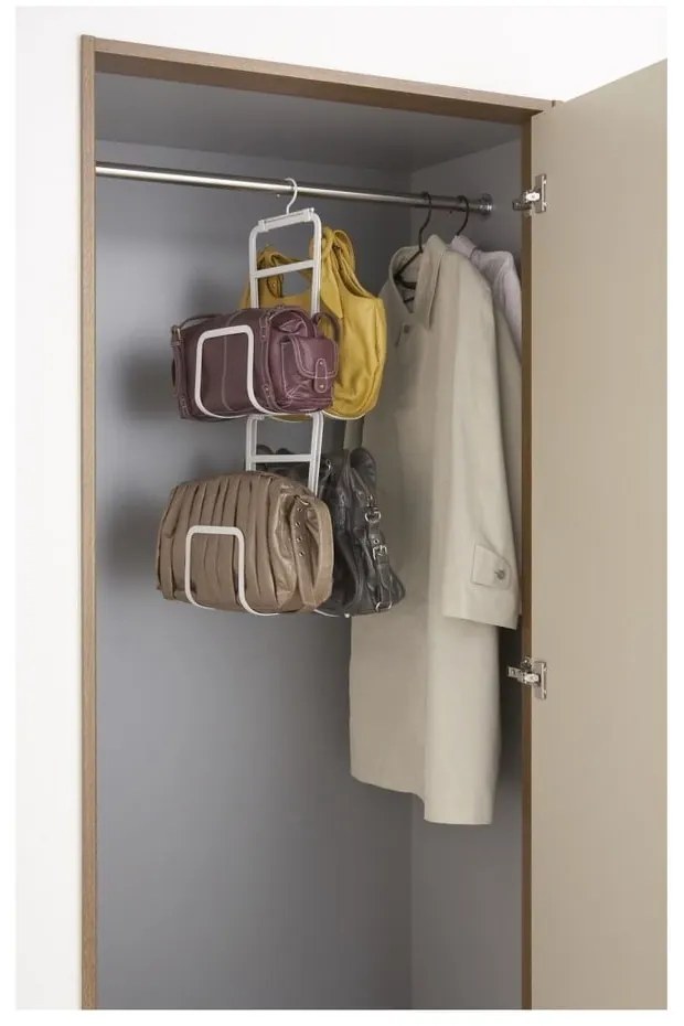 Бяла стойка за чанти със закачалка за врата и 4 куки Sapporo - YAMAZAKI