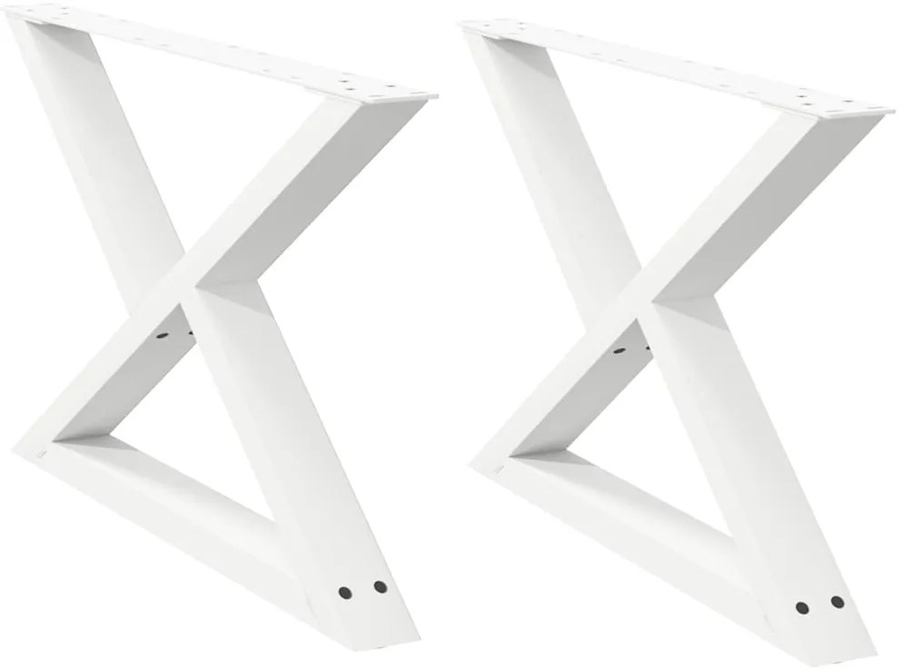 4012713 vidaXL Крака за масичка за кафе, 2 бр., бели, 70 x (42-43,3) см, стомана