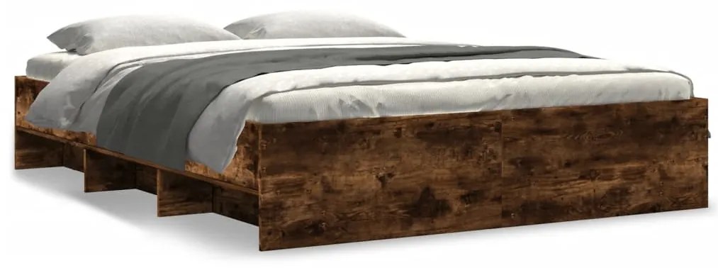 3295650 vidaXL Рамка за легло без матрак опушен дъб 150x200 см инженерно дърво