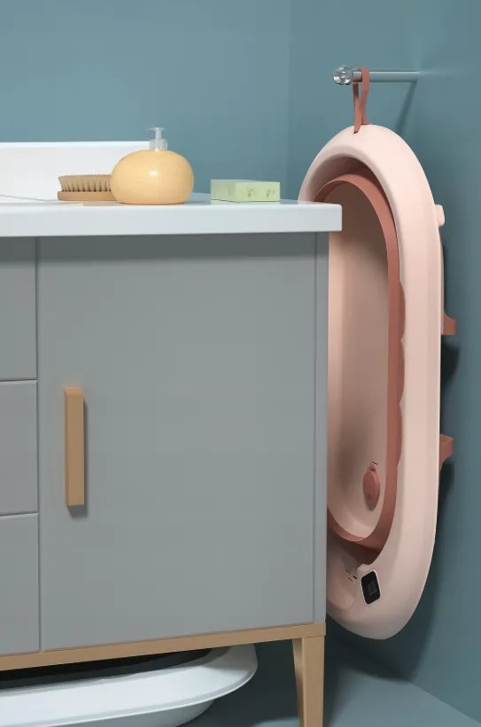 Сгъваема бебешка вана VAIANA PREMIUM с възглавница - повече цветове Син