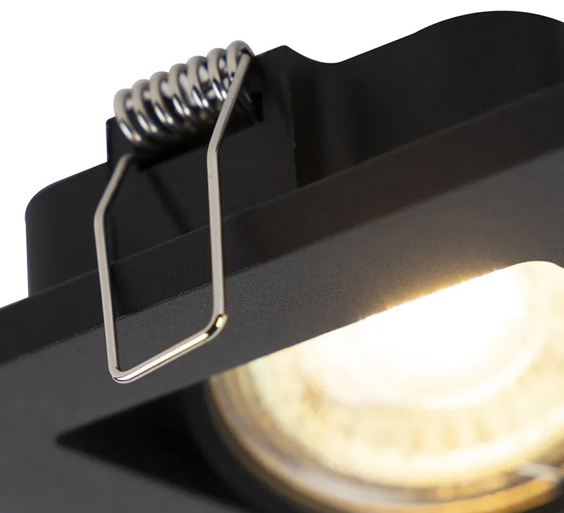 Модерен смарт вграден прожектор черен вкл. 2 Wifi GU10 - Qure