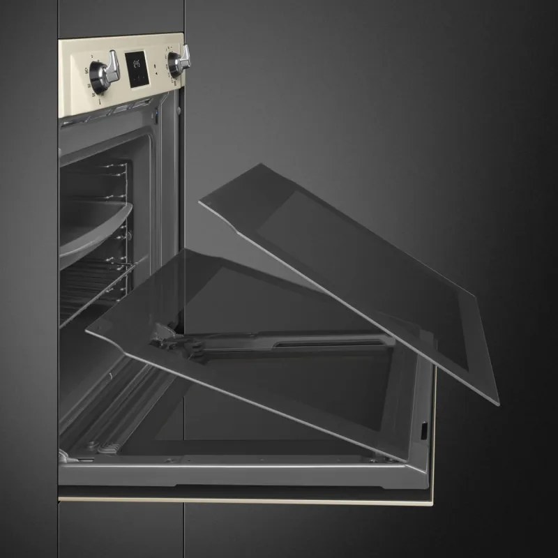 Фурна за вграждане Smeg SOP6900TP, 3000W, 68 л, Клас A, 9 функции и 5 нива на готвене, Самопочистване, Таймер, 30-280C, Крема