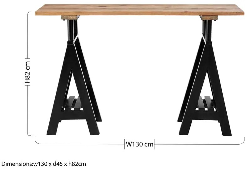 Конзолна маса с плот от борова дървесина в естествен цвят 45x130 cm Hampstead - Premier Housewares