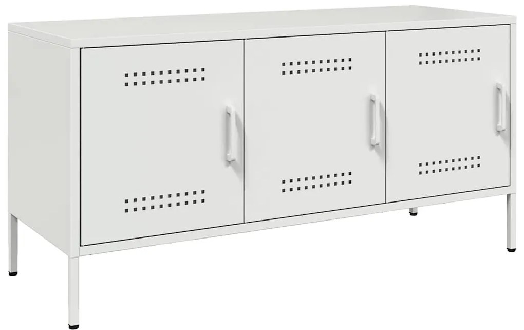 842951 vidaXL ТВ шкаф, бял, 100,5x39x50,5 см, стомана