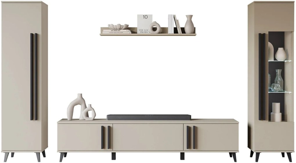 Секция за хол Helsinki II-Бежово-Черен