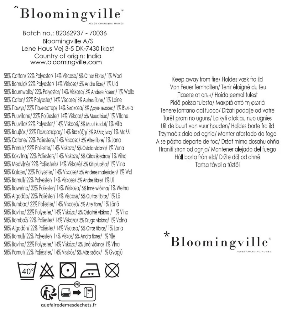 Синьо /бежово одеяло от рециклиран памук 130x160 cm Ethan – Bloomingville