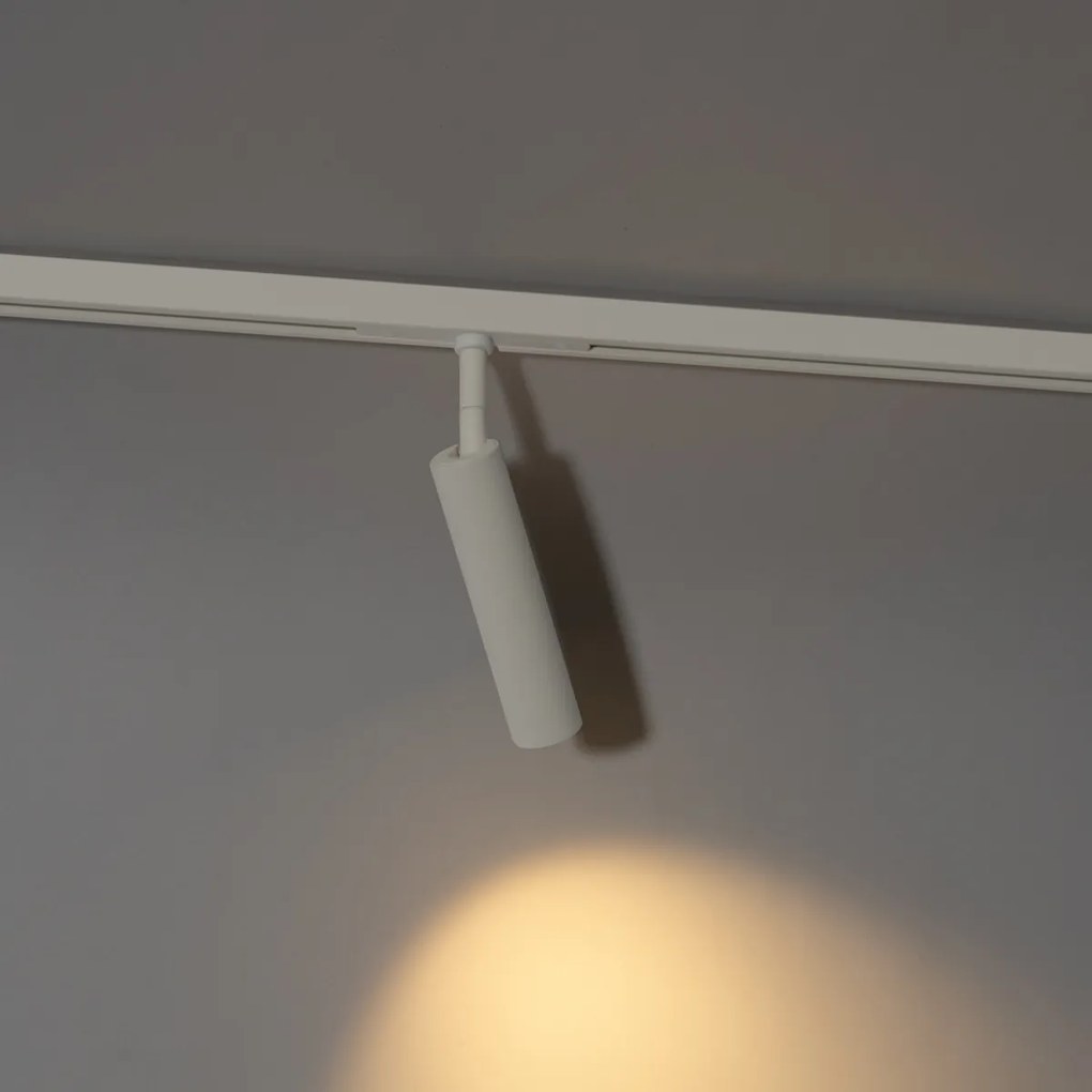 Модерен бял прожектор за 1-фазова релсова система - Slimline Uzzy