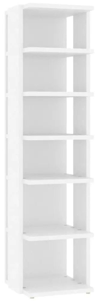 808485 vidaXL Шкаф за обувки, бял, 27,5x27x102 см, инженерно дърво