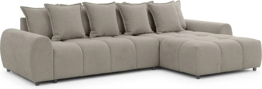 Кафяво-сив ъглов диван (десен ъгъл) Albane – Ropez