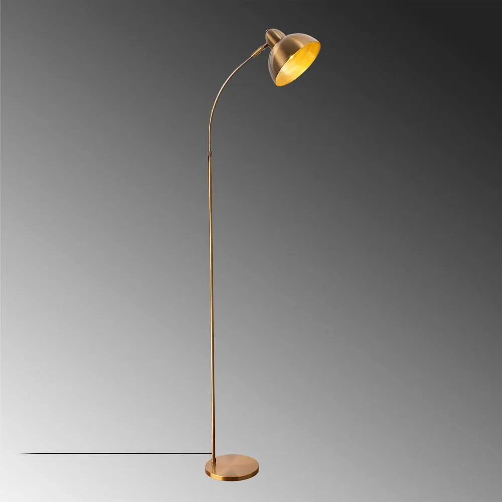 Подова лампа в месингов цвят с метален абажур (височина 162 cm) Marzeo – Opviq lights