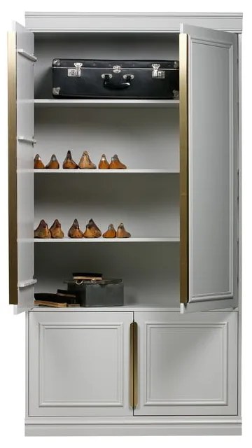 Светлосив гардероб от масивен бор 110x215x44 cm Organize – WOOOD