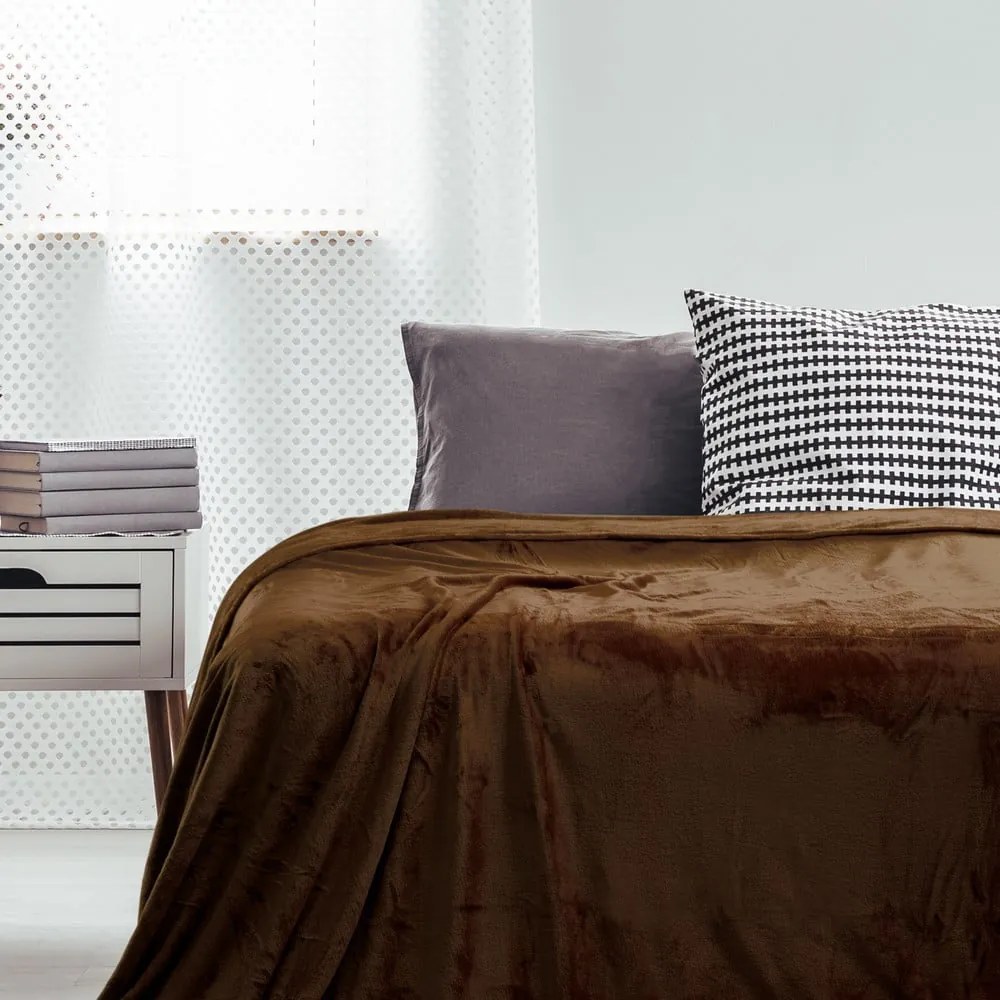 Кафяво одеяло от микрофибър , 70 x 150 cm Mic - DecoKing