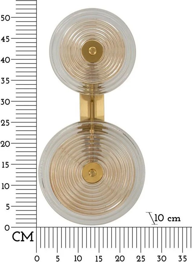 Стъклена стенна лампа в златист цвят Venice – Mauro Ferretti
