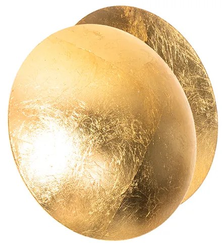 Модерна стенна лампа златиста кръгла 20 см - Sunrise