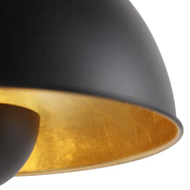 Ретро настолна лампа черна със злато - Magnax