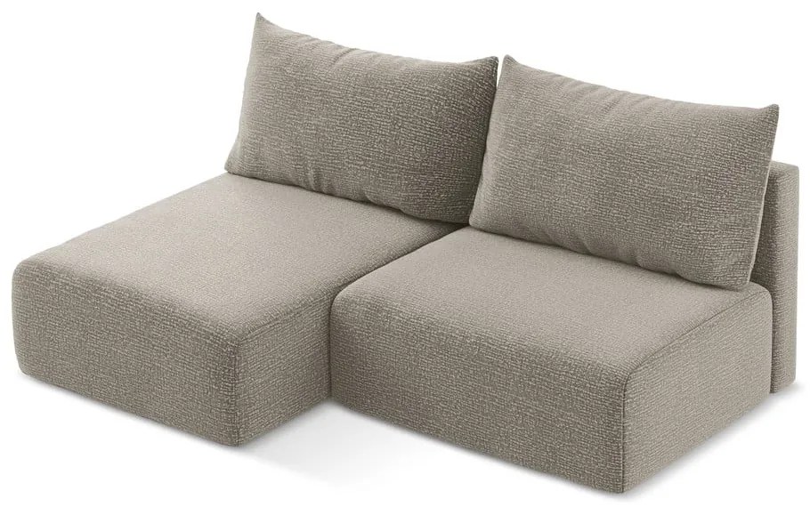 Бежов разтегателен ъглов диван с място за съхранение (ляв ъгъл) Kalena – Makamii