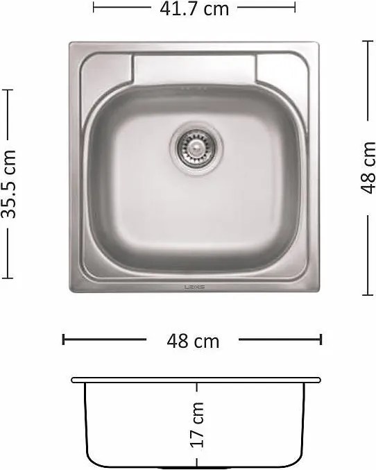 Leks COMPACT 480 SI Кухненска мивка за вграждане