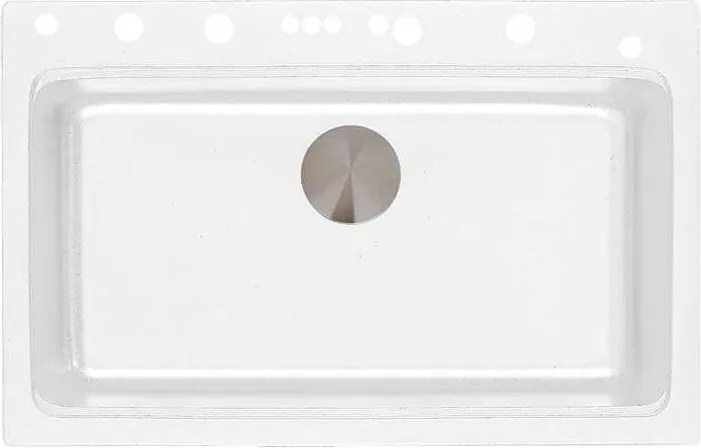 Кухненска мивка 8276 WHITE, Inter Ceramic, гранит, едно корито, със сифон, 76x23х48.5см