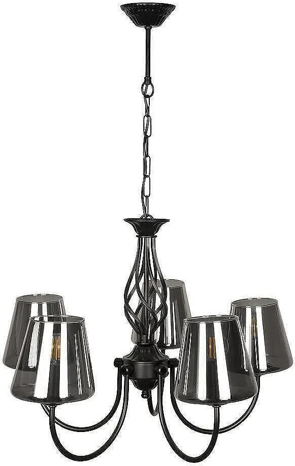 Полилей ДОРИА, черен/сив, 5xE27