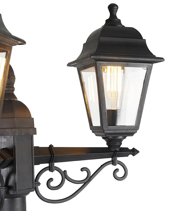 Умна латерна черна 3 светлини IP44 вкл. Wifi ST64 - Capital