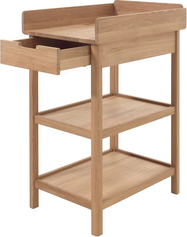 Маса за повиване от масивен дъб с маса за преповиване в естествен цвят Forrest – Vipack