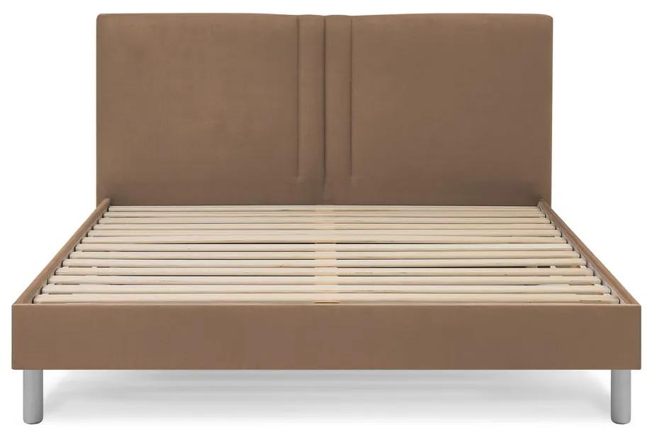 Светлокафяво тапицирано двойно легло с решетка 160x200 cm Kerry - Bobochic Paris