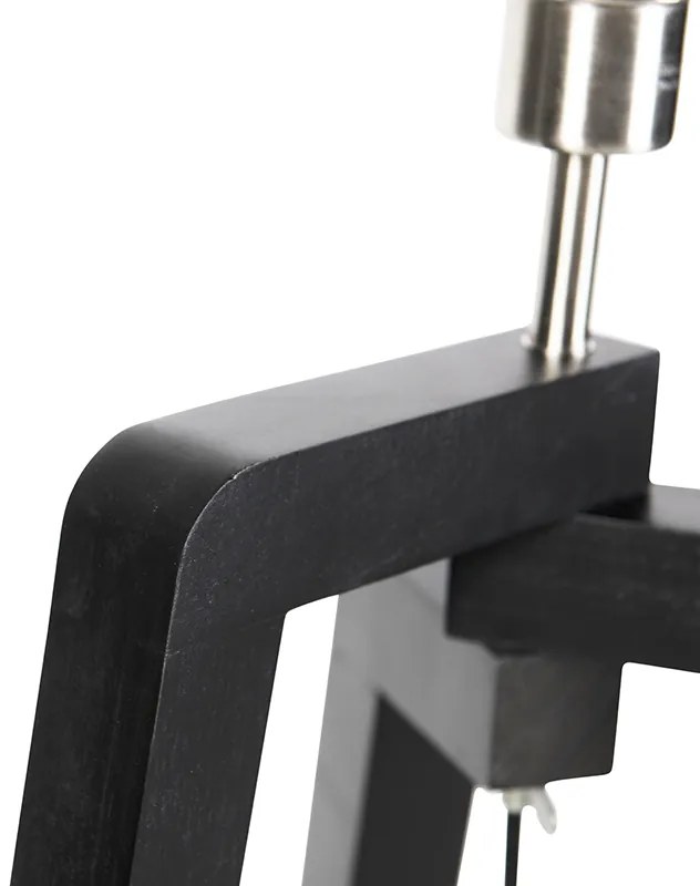 Подова лампа триножник черна с жълт абажур и злато 50 см - Puros